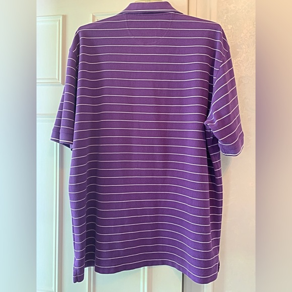 Greg Norman Purple Striped Polo Shirt - Picture 3 of 3